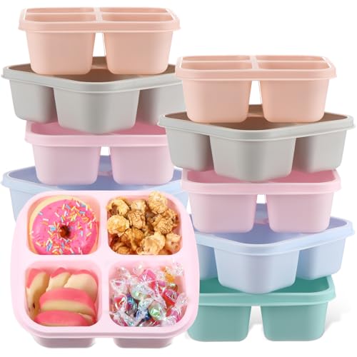 Honeydak 10 Pack Snack Containers Bento Boxes, Pastel Color