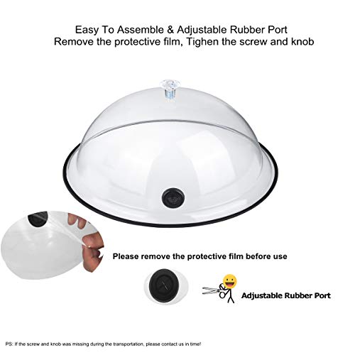 Tmkeffc Smoking Cloche Dome Cover 10 Inch Lid For Smoke Infuser, Version 1, Specialized Accessory For Smoker Gun Smoking Infusion Plates, Bowls And Glasses, Transparent #TOP3