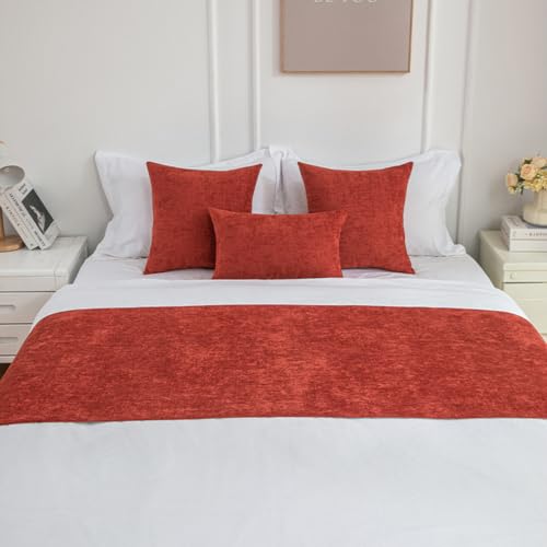 Protector de ropa de cama lavable color rojo para proteger y decorar hoteles 3