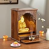 Buddhistischer Altartisch, Holz Wandmontage Offering Niche für den Haushalt, Kleiner Gebetsaltar, Wandmontierter Buddha-Schrein