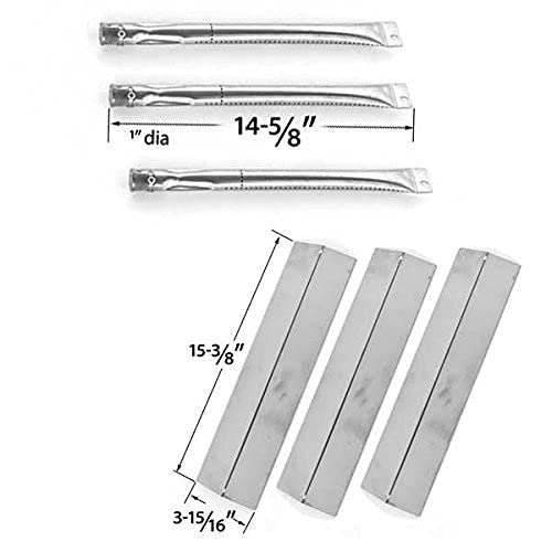 Repair Kit for Brinkmann 810, 810-1415-F,810-1420-1, 810-1450-1, 810-1570-0, 810-9400-0, 810-9500-0, Pro Series 810-9400- Series BBQ Gas Grill Includes 3 Stainless Burners and 3 Stainless Heat Plates