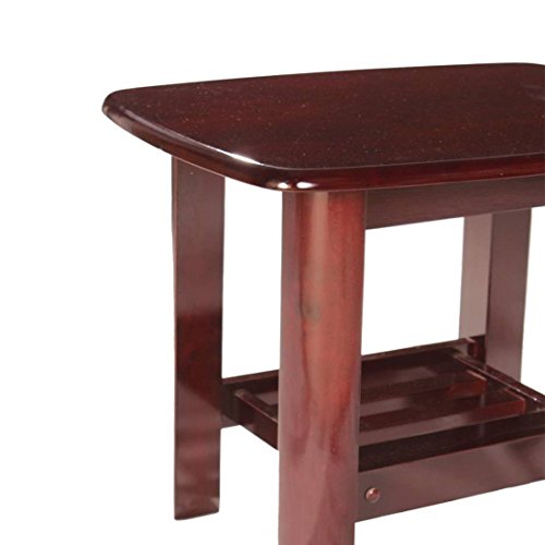 Image of Woodness Venus Solid Wood Coffee Table (Matte, Mahogany)
