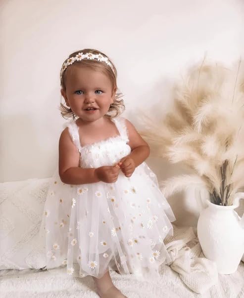 Image of TotzTouch Baby Girls Knee-Length Dress | Frock Cami Strap Flared Printed Net Sleeveless Gown