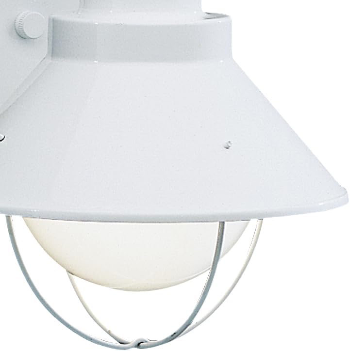 kichler seaside 12" 1 light outdoor wall light with glass globe white white 12"