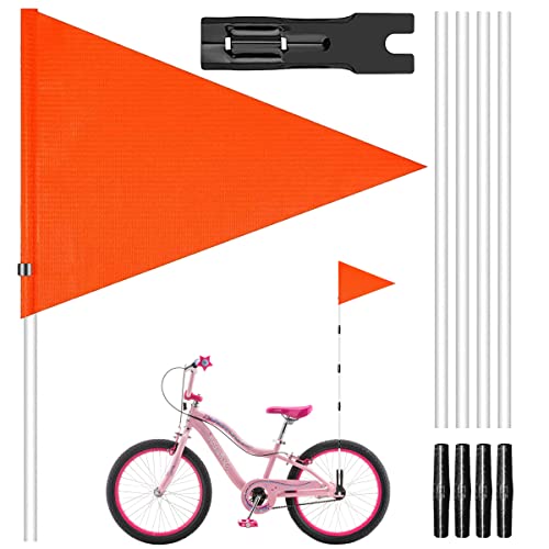 Fahrradwimpel & Fahrradfahne 150/180cm – Waagerecht Hängend & Splitterfrei | Sicherheitswimpel für Fahrradanhänger | Reflektierend, Warnfahne & Verstellbar