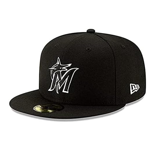 New Era Miami Marlins Black/White Basic 59FIFTY Fitted Cap Men's Hat 11875069 (7