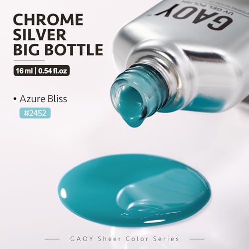 GAOY Jelly Gel Nail Polish, 16ml Sheer Blue Translucent Soak Off Gel Polish, UV Light Cure for Nail Art DIY, 2452 Azure Bliss