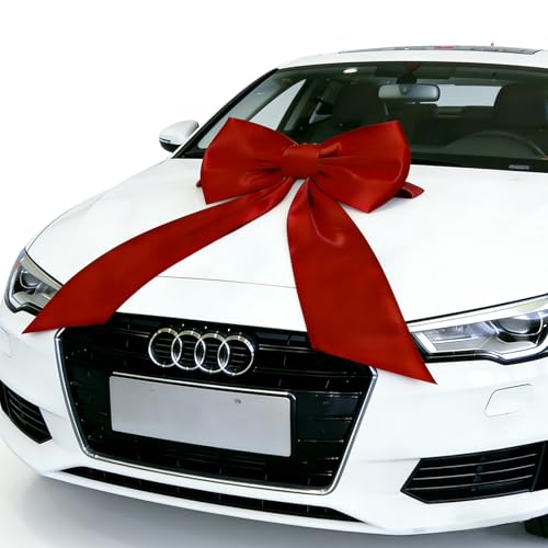 Soiftra Große Rote Schleife 60x90cm, XXL Schleife aus Stoff für Geschenk, Weihnachtsbaum, Tür & Party Deko, Wiederverwendbare Dekoration