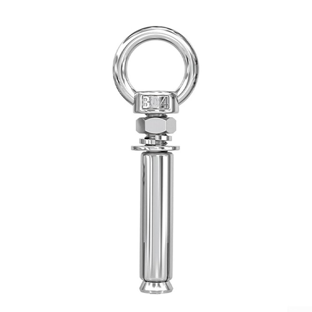 304 Stainless Steel Expansion Bolts with Rings, Professional Wall Anchors and Eye Screws, Smooth Polished Rust Proof Design, 6mm 8mm 10mm Metric Thread, Assorted Lengths 50-150mm for Home(M10x150)