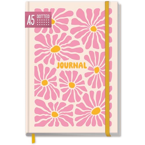 Häfft paper&you® dotted Journal A5 mit Gummiband Pink Flowers...