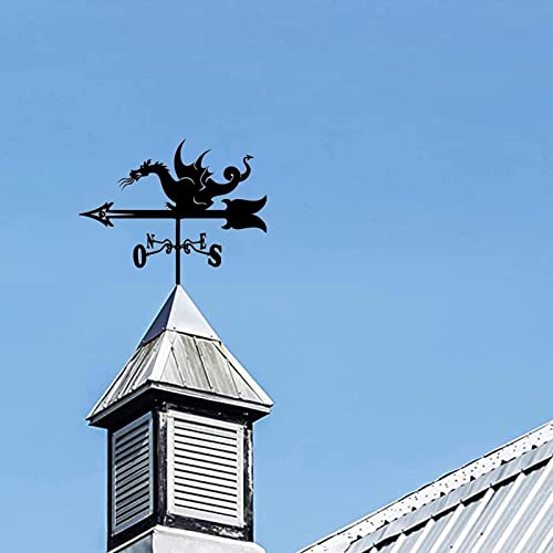 Wzglod Stainless Steel Metal Weather Vane Wind Direction Indicator Magic Dragon Shape Weathervane For Outdoor Ornaments Backyard Lawn Decor #TOP1