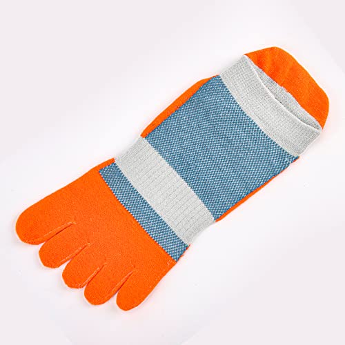 Image of Men Toe Socks No Show Low Cut Athletic Wicking Cotton 5 Finger Split Toe 6 Pack