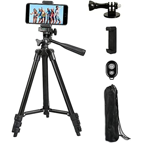 Adurei - 102cm Aluminium Dreibein Handy Stativ für iPhone, Kamera Cover