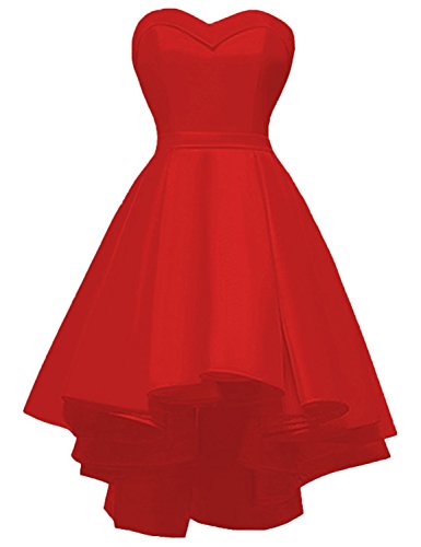 2018 Sexy Prom Dress High Low Short Homecoming Dresses Elegant Satin Party Gown YW224