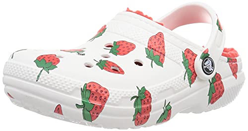 Image of Crocs unisex-adult Classic Lined Clog, White Strawberry