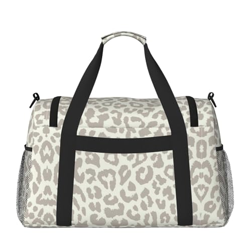 Bolsa de viaje de leopardo marrón, equipaje de mano plegable e impermeable para piscina 2