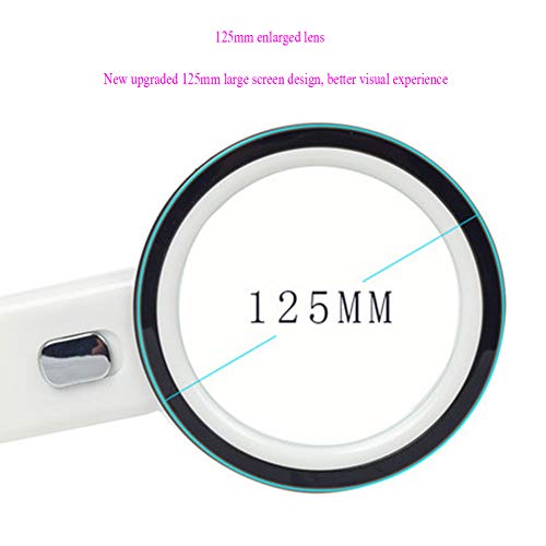 Yxian Loupe avec lumière, Loupe de Poche Grand Format 30X avec loupe éclairée à 13 Del pour la dégénérescence maculaire, Lecture des Personnes âgées, Soudure, Inspection, pièces de Monnaie