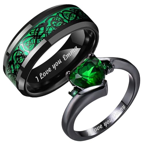 Matching Wedding Rings for Couples Set Promise Rings for Him and