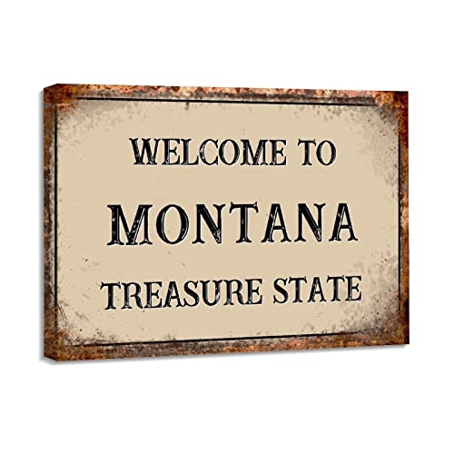 Impression sur toile souvenir de voyage Montana decoration interieure nostalgie