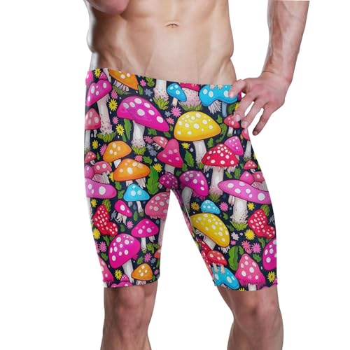 UMIRIKO Mushroom Colorful Mens Swim Jammers Swimsuit XL B0401976