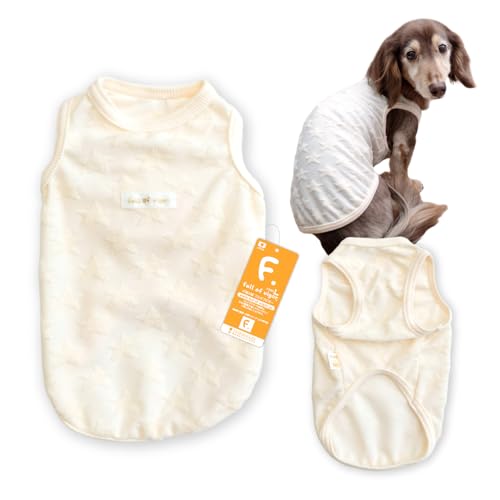 ダックス 星柄 パイル タンク ダックス 抜け毛対策 タンクトップ 犬の服 フルオブビガー 2/アイボリー D2S