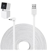 25FT/7.5M Power Extension Cable Compatible with WYZE Cam Pan V3, 90 Degree Micro USB Extension Ch...