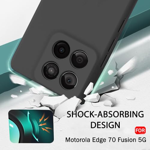 Image of TheGiftKart Genuine Liquid Silicone Back Cover Case for Motorola Moto Edge 70 Fusion 5G | Soft Micro-Fibre Lining Inside | Camera Protection Bump | Shockproof Back Cover Case (Silicone, Black)