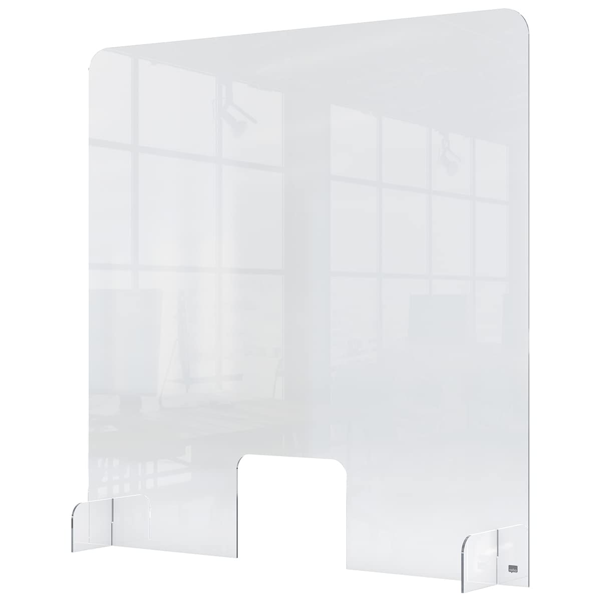 Nobo Saydam akrilik camdan bar standı, kusmuk, çırak ve öksürük koruması, 700 x 850 mm, şeffaf, 1915488
