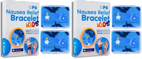 Image of P6 Motion Sickness Bands for Kids Children's Wristbands for Anti Nausea Sea Cruise Travel Car Sickness All-Natural Non Drowsy Relief Acupressure Treatment (4 Pack, Blue - Blue)