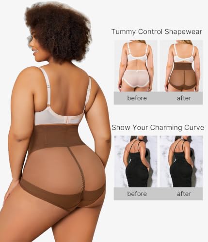 Image of Nebility Plus Size Shapewear for Women Tummy Control Butt Lifting Panties Hi- Waist Trainer Body Shaper Short Belly Underwear