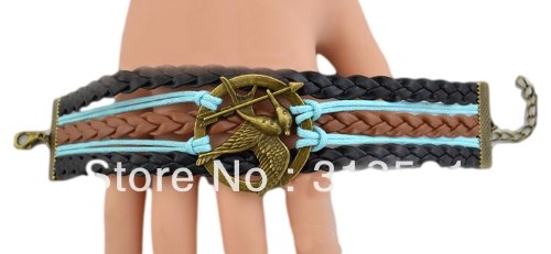 The Hunger Games Charm Bracelet Brown and Black Bracelet Best Friendship and Gift (Blue)2