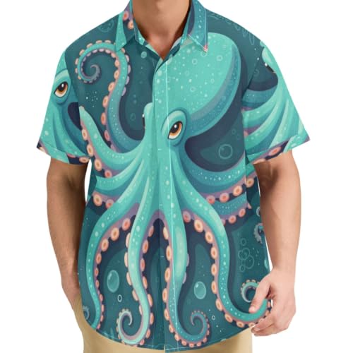Chemise manches courtes hommes bleu mer S | Haut léger sans déformation pour bureau