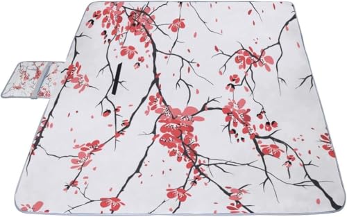 レジャーシート 植物の枝 ピクニック 折りたたみ 撥水 アウトドア クッション マット コンパクト 花見 運動会 キャンプ 遠足 花火大会 ヨガ 座布団 厚手 大判 145x150cm 持ち運び便利
