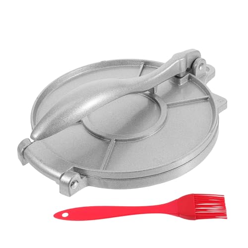 BETOOKY Prensa Manual para Tortillas y Pierogies de Aleación de Aluminio con Cepillo de Silicona, Molde Fácil de Limpiar para Reuniones Familiares y Fiestas
