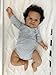Ardol 20 Inches Real Baby Size Sweet Smiling Rooted Curly Hair Lifelike African American Reborn Baby Doll Realistic Newborn Soft Cloth Body Dolls in Dark Brown Skin