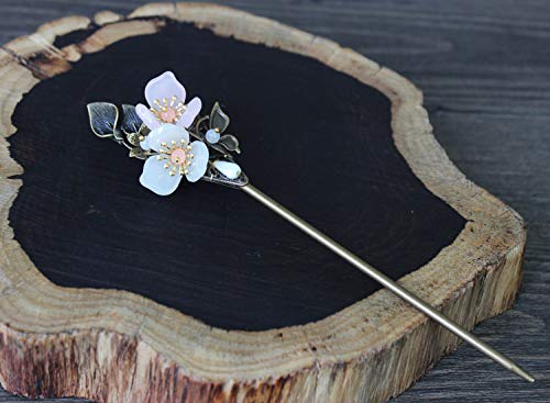 Double Flower Hairpin Hair Stick Kanzashi For Kimono Yukata Hanfu Ladies' Ancient Hair Accessories #TOP2