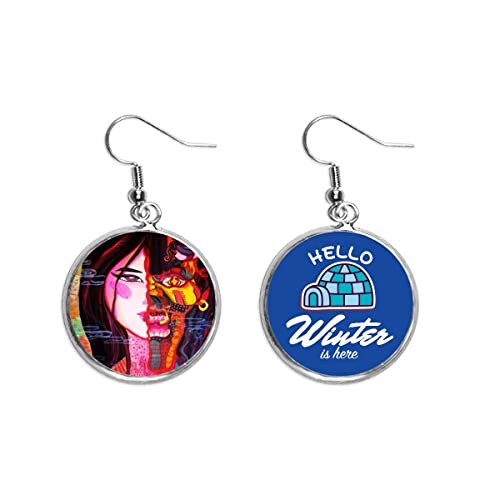 Pendientes de hielo de invierno con acabado artesanal y diseño de arte abstracto exclusivo