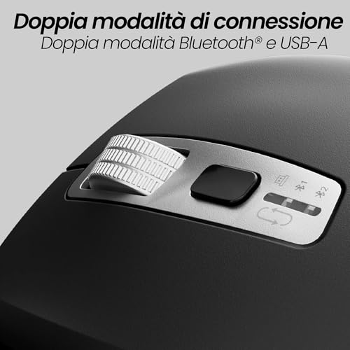 T'nb Infinite Pro Mouse Wireless Ricaricabile, Rotella Di Rilasciata E Rotella Laterale, Scorrimento Ultra-Rapido, Doppia Connessione Bluetooth E Radiofrequenza, Compatibile Con Windows/Macos, Nero - 4