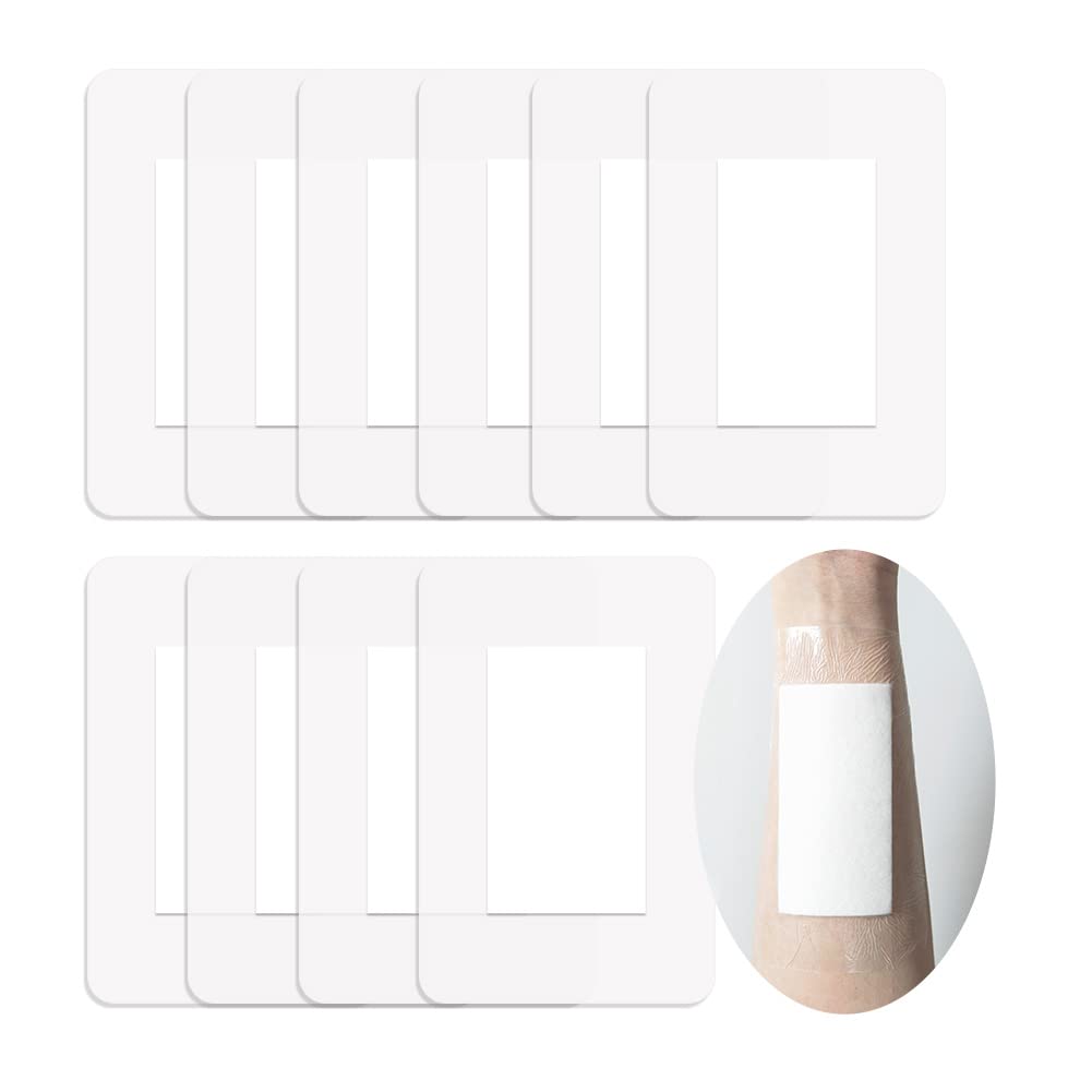 AndicAge Waterproof Bandage, Large Clear Adhesive Dressing, 4 * 6inch 10pcs
