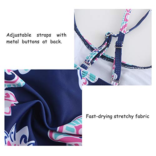 Image of Big Girls Two Piece Bikini Swimsuits Floral Ruffle Swimwear Falbala Bathing Suit Set Size 10 /8-10
