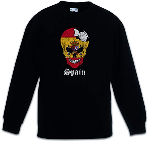 Sweat-shirt Espagne football skull noir pullover enfant garçon fille Urban Backwoods