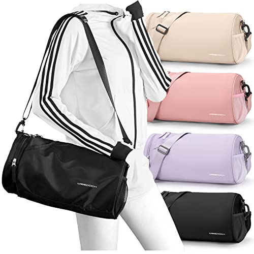 Image of Small Gym Bag for Women,Waterproof Mini Duffle Bag Womens Spotrs WorkoutBags Small Travel Duffel Bag with Wet Pocket Carry on Weekender Bags for Dance Swimming,Gym,Yoga,Fitness Black