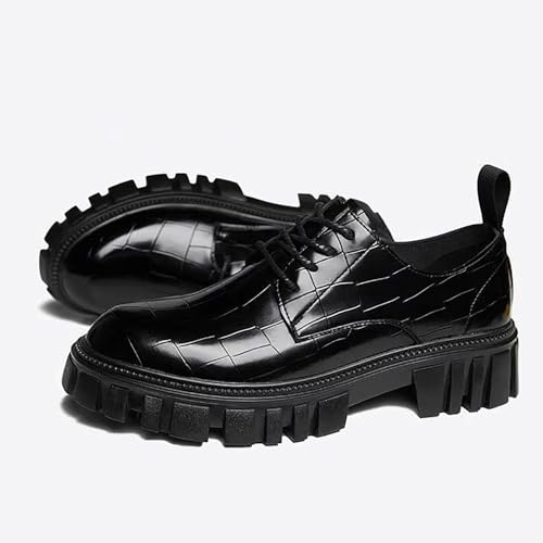 Alligator Pattern Shoes Lace Up Wear Resistant Men's Shoes Stylish Casual Dress Men Shoes2