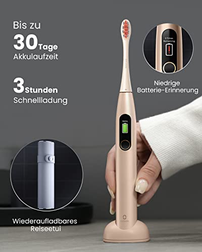 Oclean X Pro Digital Elektrische Zahnbürste mit 4 Bürstenköpfen und Reiseetui