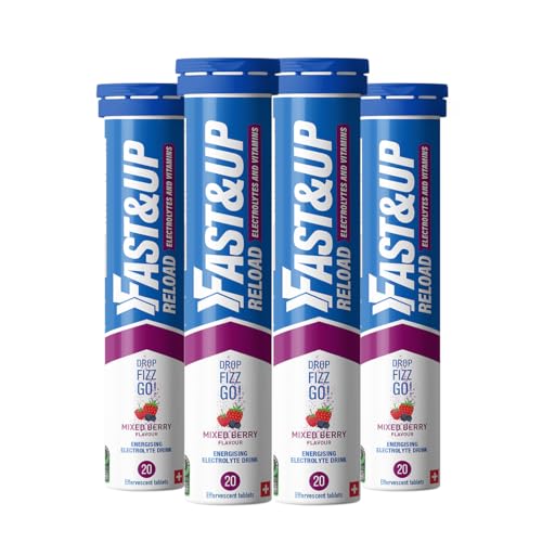 Fast&Up Reload – Mixed Berry - Instant Electrolytes & Hydration - 80 Effervescent Tablets (4 x 20) - Saver Multipack