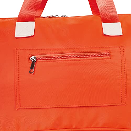 Image of Furn Aspire Lightweight Waterproof Sports Fitness Gym Duffel Yoga Weekend Travel Bag with Separate Shoes Compartment & Wet Pocket Men & Women (K. Orange)