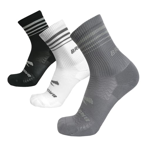 Image of Brooks Run-In Crew Sock 3-Pack, Crew Length, Arch Support, Running Socks