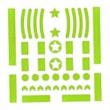 Reflective Stickers Waterproof Adhesive Reflective Decals Night Safety Warning Stickers for Bike Helmet 42PCS Green Outdoor Sport.