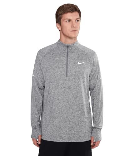 Nike Men's Stride Dri-FIT™ 1/2 Zip Running Mid Layer Top Smoke Grey/Heather/Reflective Silver Large