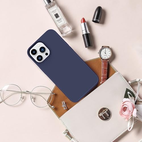 Image of DIZORO Silicone Back Case for iPhone 14 Pro, Soft-Touch Phone Microfiber Silicone Back Cover for iPhone 14 Pro - Navy